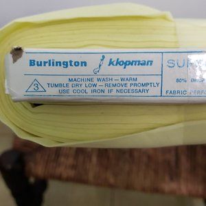 Vintage Fabric Yellow White Dacron & Combed Cotton Blend New 3/yd LOT